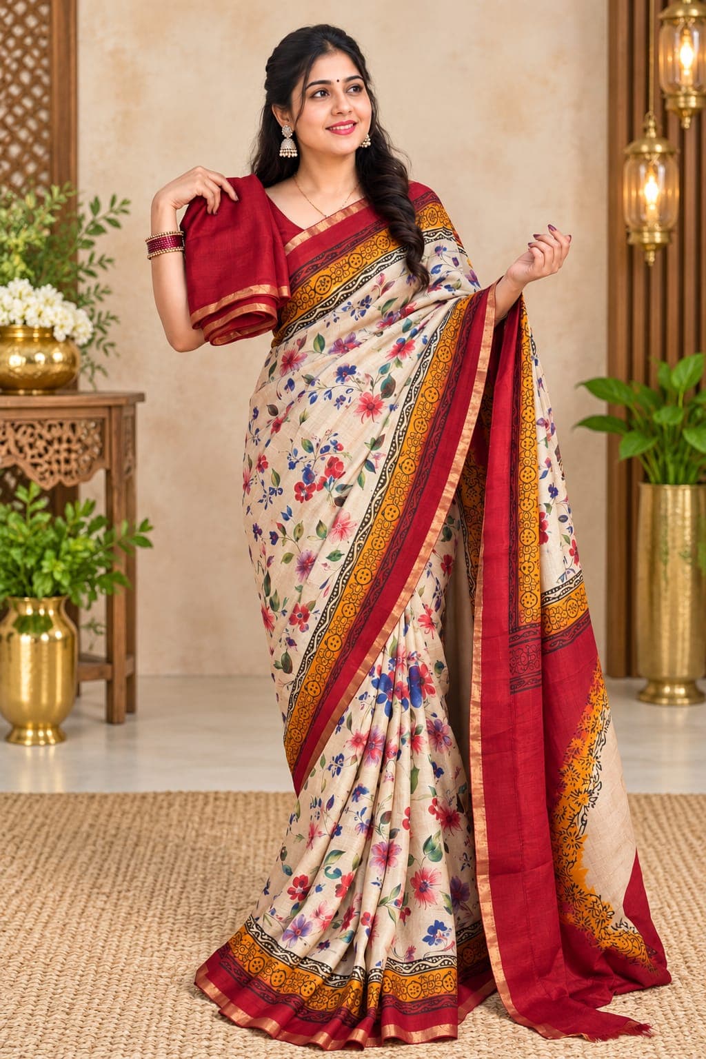 Pure Jute Georgette Saree